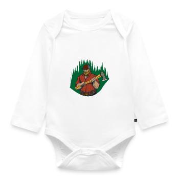 Jobs Serious Lumber Jack - Organic Longsleeve Baby Bodysuit - white - Front
