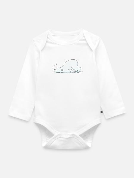 Kleiner Eisbär - Baby Bio-Langarm-Body - Weiß