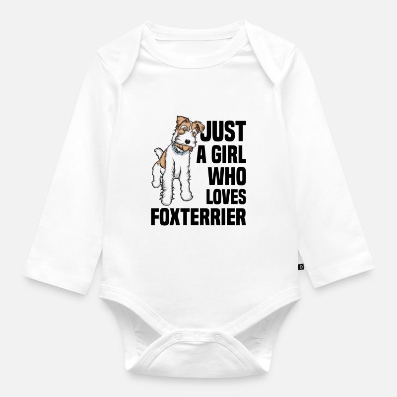 Foxterrier - Baby Bio-Langarm-Body - Weiß