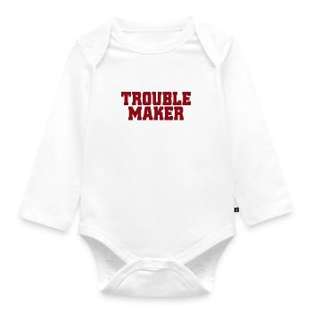 Trouble Stress Trouble Lettering My Name Is Trouble - Organic Longsleeve Baby Bodysuit - white - Front