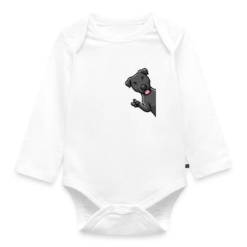 Patterdale terrier dog - Organic Longsleeve Baby Bodysuit - white - Front