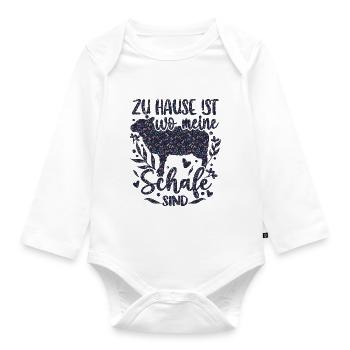 Schaf Schafe Schäferei Schäferin - Baby Bio-Langarm-Body - Weiß - Vorne