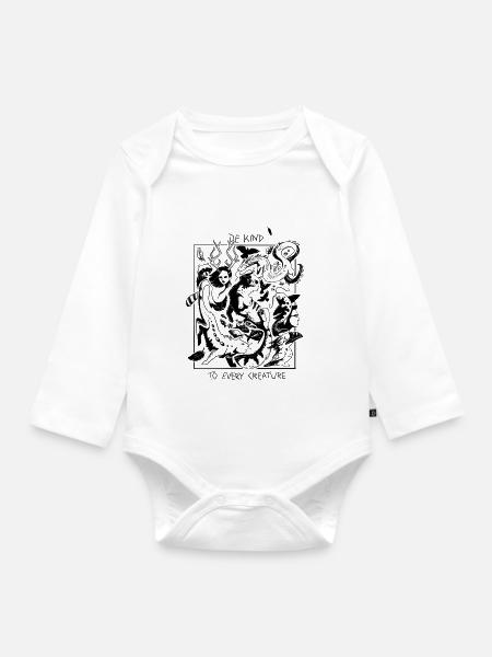 Be kind - Baby Bio-Langarm-Body - Weiß