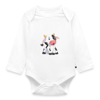 Cow Cows Farm Agriculture Gift - Organic Longsleeve Baby Bodysuit - white - Front