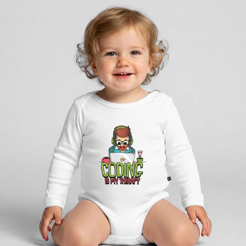 Hacking Programmer Hacker Code Coding Gift Organic Longsleeve Baby Bodysuit