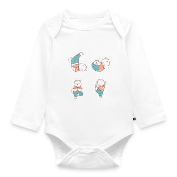 Un deux Trois Cat Funny French Cat Design - Body Bébé bio manches longues - blanc - Devant
