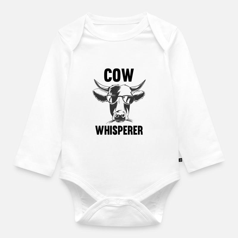 Vache - Body Bébé bio manches longues - blanc