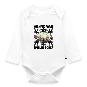 Poker - Baby Bio-Langarm-Body - Weiß - Vorne