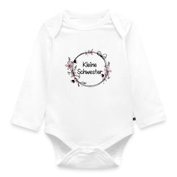 Kleine Schwester - Baby Bio-Langarm-Body - Weiß - Vorne