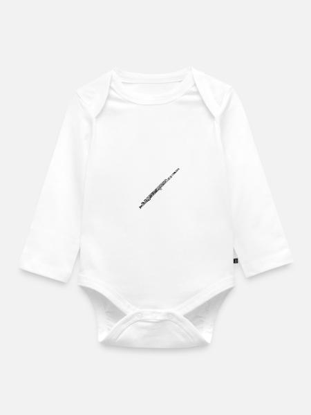 Querflöte - Baby Bio-Langarm-Body - Weiß