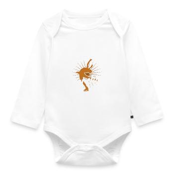 Synchro Group Figure Skater Skating - Organic Longsleeve Baby Bodysuit - white - Front