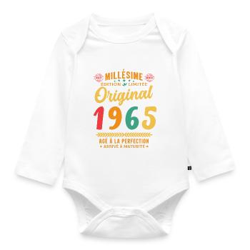 57 ans Millésime 1965 Original Cadeau - Body Bébé bio manches longues - blanc - Devant