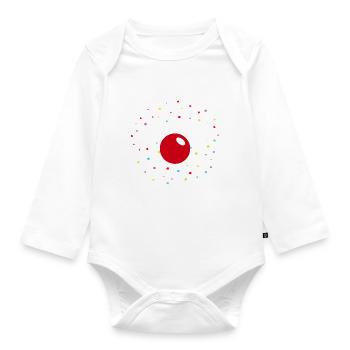 Pappnase Karneval Kostüm Clown Fasching - Baby Bio-Langarm-Body - Weiß - Vorne