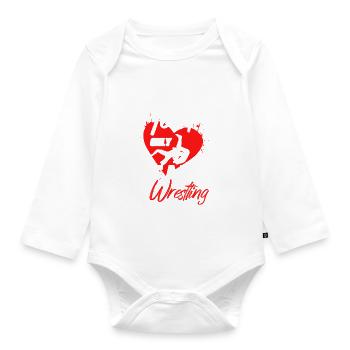 Wrestling Trainer Wrestling Wrestling Gift - Organic Longsleeve Baby Bodysuit - white - Front