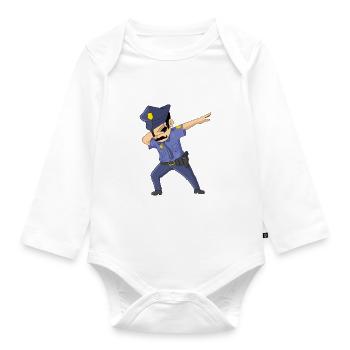 Dabbing Futur Policier Dab Danse Dabbing Flic - Body Bébé bio manches longues - blanc - Devant