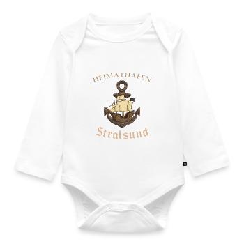 Heimathafen Stralsund - Baby Bio-Langarm-Body - Weiß - Vorne