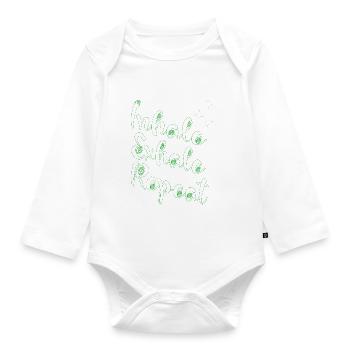 Einatmen ausatmen wiederholen yoga meditation - Baby Bio-Langarm-Body - Weiß - Vorne
