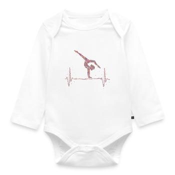 Gymnastics Heartbeat Gymnastics Gymnast - Organic Longsleeve Baby Bodysuit - white - Front