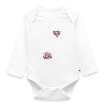 Nail Designer Heart Nail Polish Gel Polish - Organic Longsleeve Baby Bodysuit - white - Front