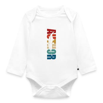 Writing Retro Novel Writer & - Baby Bio-Langarm-Body - Weiß - Vorne