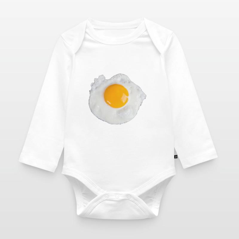 Egg Fried Egg Scrambled Eggs Breakfast Egg for Toast Organic Longsleeve Baby Bodysuit