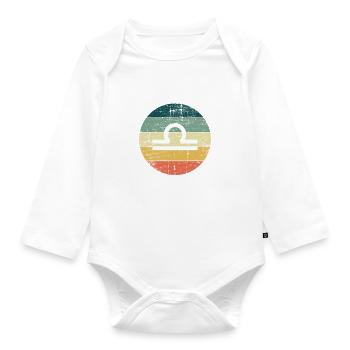 Waage Sternzeichen Horoskop Retro Bday Geschenk - Baby Bio-Langarm-Body - Weiß - Vorne