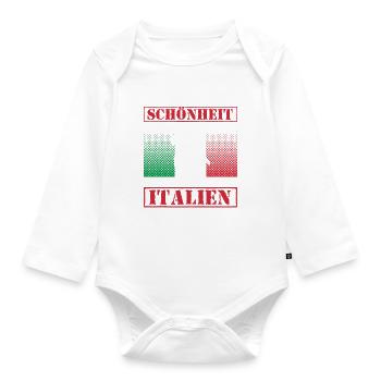 Italien Italienisch Italiener Geschenk - Baby Bio-Langarm-Body - Weiß - Vorne