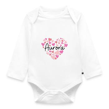 Ich liebe Aurora - Baby Bio-Langarm-Body - Weiß - Vorne
