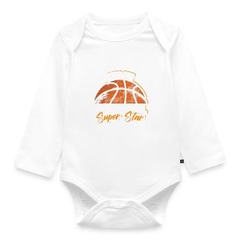 basketball basketballer sport basketball team - Organic Longsleeve Baby Bodysuit - white - Front