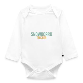 Snowboarder Snowboarding Snowboard - Organic Longsleeve Baby Bodysuit - white - Front