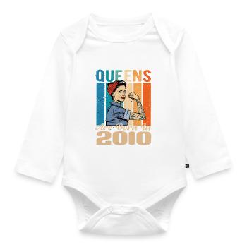 Les reines sont nées en 2010 - Body Bébé bio manches longues - blanc - Devant