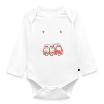 Löschzwerg Feuerwehr Feuerwehrauto - Baby Bio-Langarm-Body - Weiß - Vorne