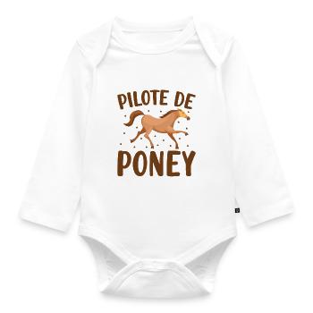 Pilote De Poney - Body Bébé bio manches longues - blanc - Devant