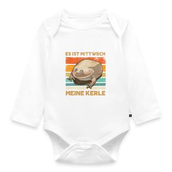 Es Ist Mittwoch Meine Kerle Mittwochsfrosch Meme - Baby Bio-Langarm-Body - Weiß - Vorne