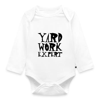 Yard Work Expert - Organic Longsleeve Baby Bodysuit - white - Front