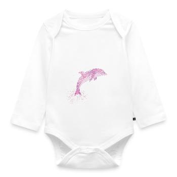 Delfin Delfine Tümmler Delfinliebhaber - Baby Bio-Langarm-Body - Weiß - Vorne