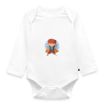 Echte Superhelden wurden im Mai geboren Junge - Baby Bio-Langarm-Body - Weiß - Vorne