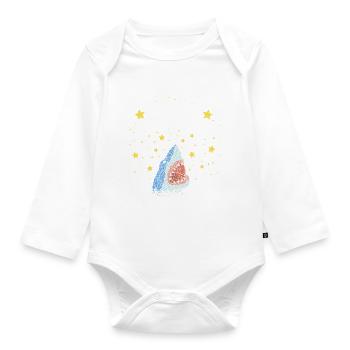 Offizielles Schlafshirt Weisser Hai Haie - Baby Bio-Langarm-Body - Weiß - Vorne