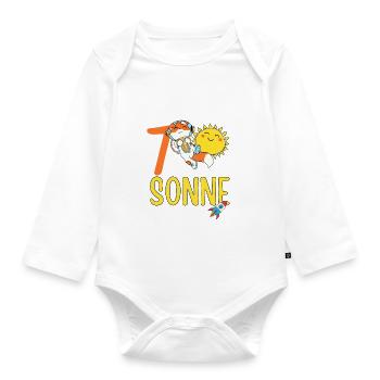 Süßer Fuchs Astronaut 7. Geburtstag Sonne Rakete - Baby Bio-Langarm-Body - Weiß - Vorne