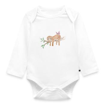 Sloth lovers fatigue sleeping - Organic Longsleeve Baby Bodysuit - white - Front