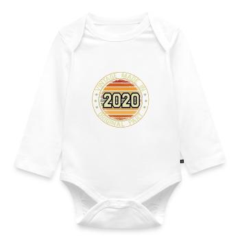 Vintage Made In 2020 Original Part Geburtstag 2020 - Baby Bio-Langarm-Body - Weiß - Vorne