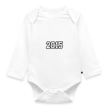 Vintage Made In 2015 Original Part Geburtstag 2015 - Baby Bio-Langarm-Body - Weiß - Vorne