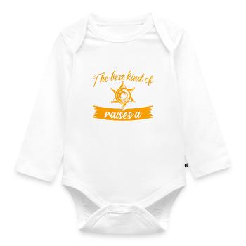 Mama Hilfssheriff Mama Mutter - Baby Bio-Langarm-Body - Weiß - Vorne