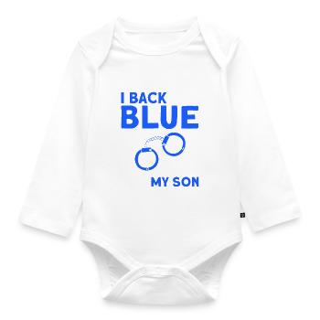 Amerikanisch Polizist Polizei Polizei Großvater - Baby Bio-Langarm-Body - Weiß - Vorne