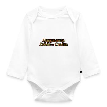 Happiness Is Debits Equals Credits 11 - Organic Longsleeve Baby Bodysuit - white - Front