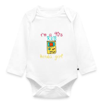I'm a 90's R'b Kinda Girl 13 - Organic Longsleeve Baby Bodysuit - white - Front