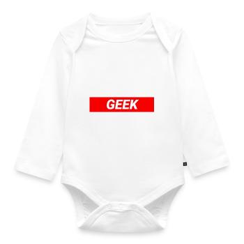 Geek-Design - Baby Bio-Langarm-Body - Weiß - Vorne
