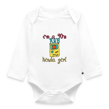 I'm a 90's R'b Kinda Girl 13 - Organic Longsleeve Baby Bodysuit - white - Front