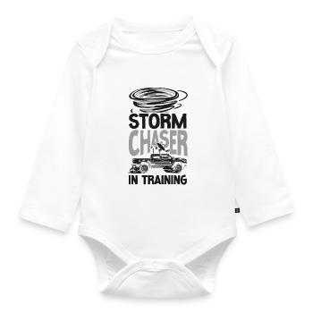 Storm Chaser Hurricane Meteorology - Baby Bio-Langarm-Body - Weiß - Vorne
