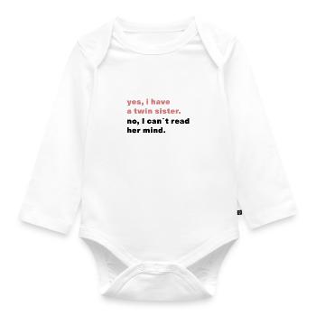 Matching outfit identical twin sister - Organic Longsleeve Baby Bodysuit - white - Front
